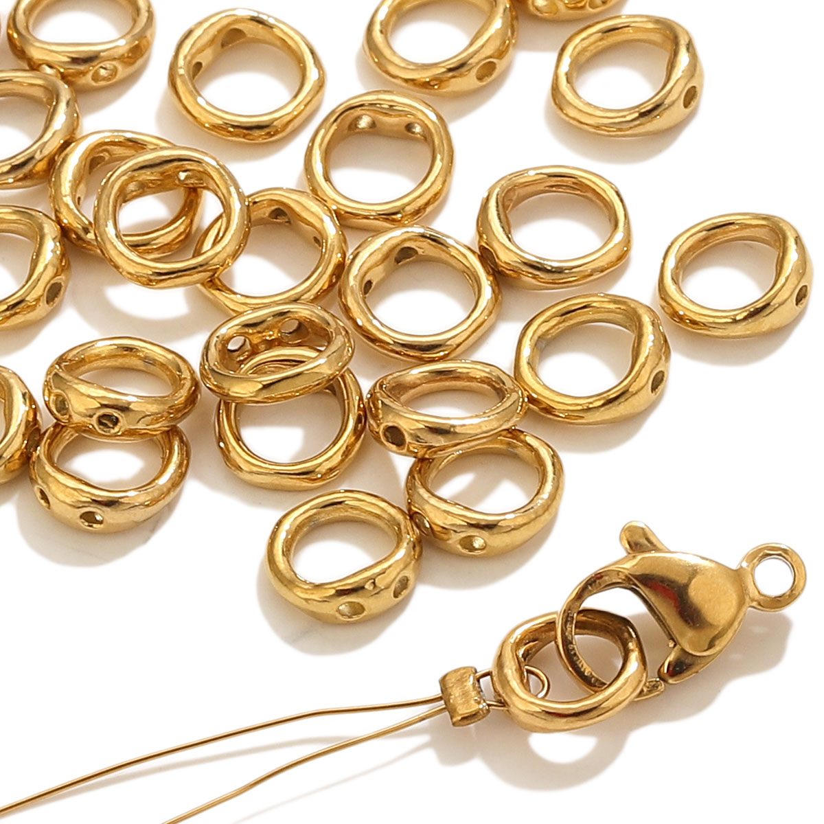 Jewelry Making Hobby - 20個入り ステンレス製クラスプ エンドコネクター フック ビーズ用品 DIY