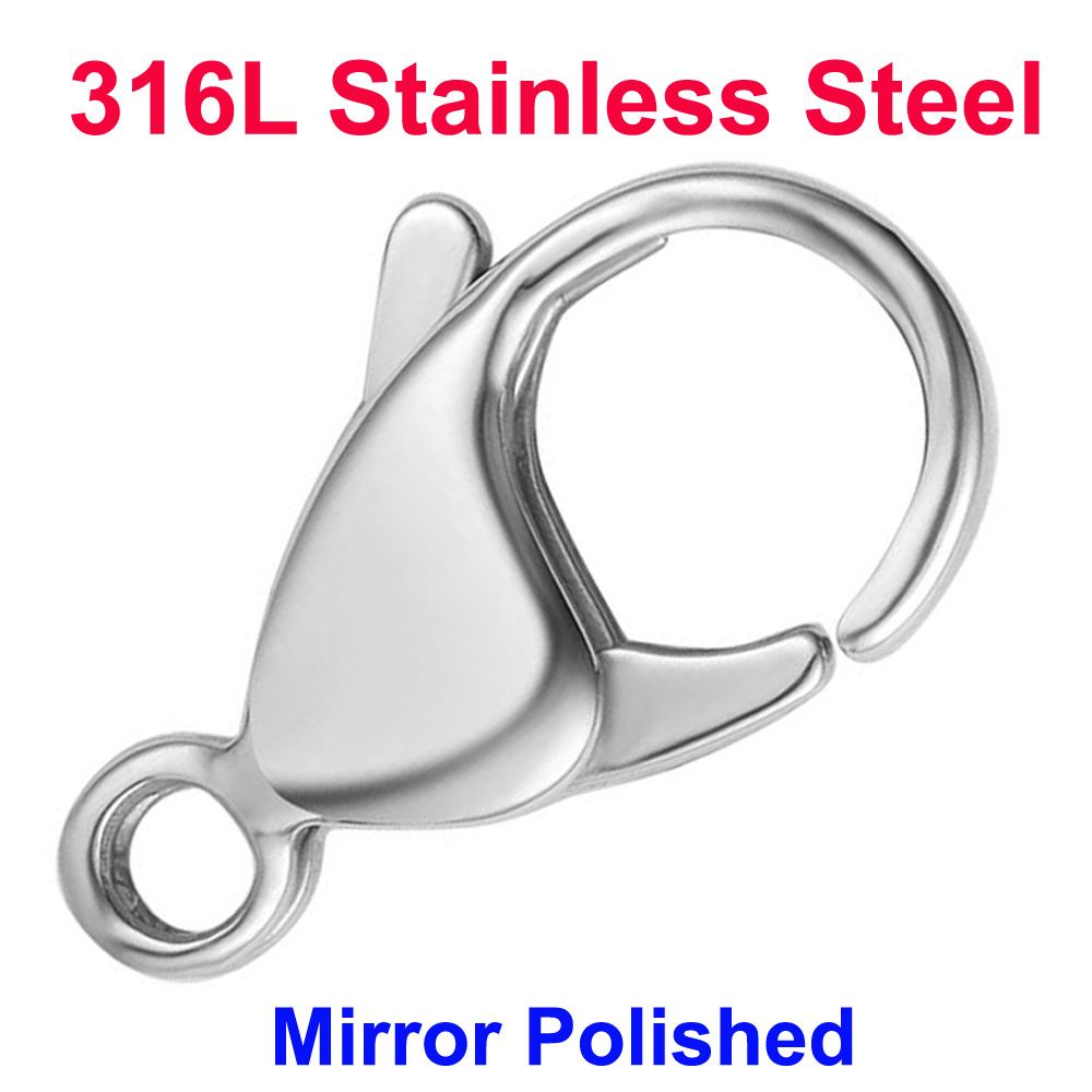 Jewelry Making Parts - 20/30/40 316Lステンレス鋼ロブスタークラスプ卸売鏡面研磨9-19mm 18kゴールド真空メッキDIYジュエリー製作材料