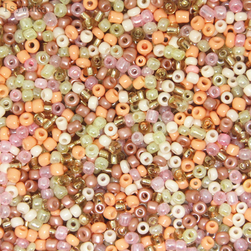 Seed Bead Tube - 2mm,3mm,4mmピーチマルチカラーczechガラスシードスペーサースペーサー,子供用ラウンドクリスタルビーズ,ジュエリー作りアクセサリー