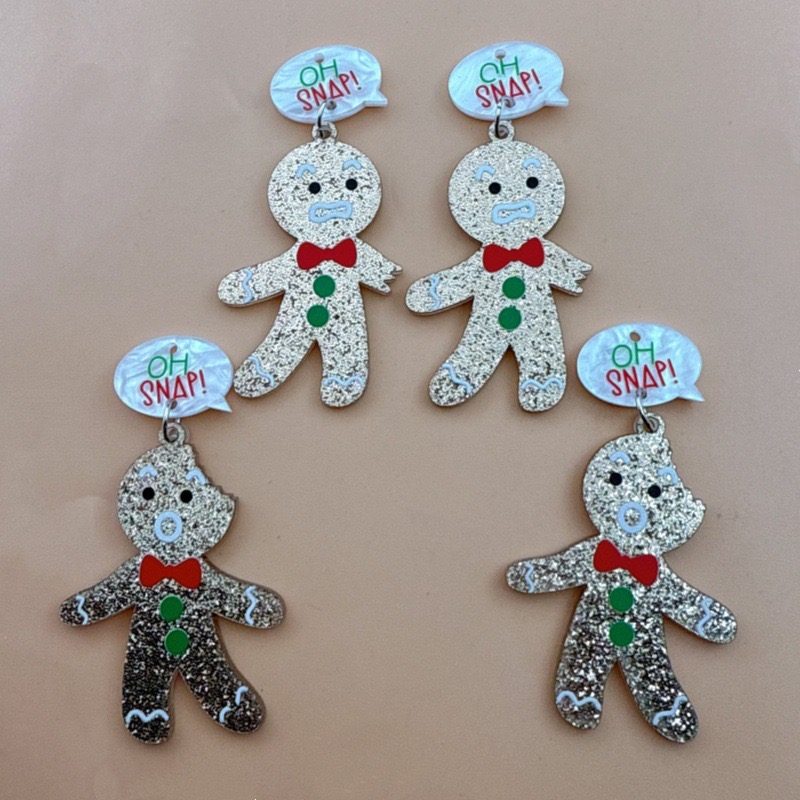 Jewelry Making Pendants - 10個のかわいいクリスマスジンジャーブレッドマンペンダント、DIYジュエリーアクセサリー作成用イヤリング、ネックレス、キーホルダー