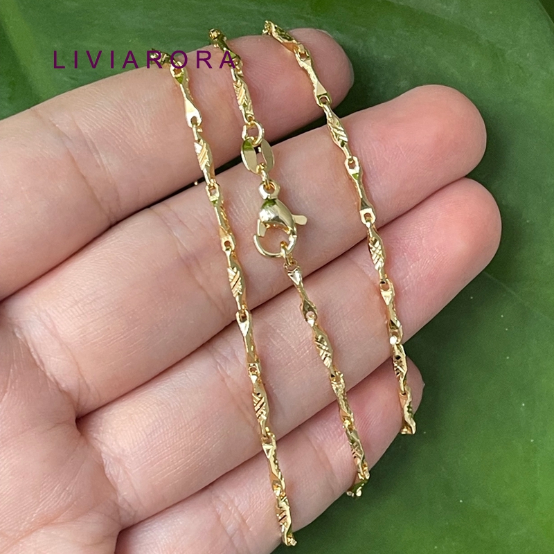 Jewelry Making Singapore - 1/2/3個入り 45cm 真鍮製 18K金メッキ シンガポールチェーン 45cm
