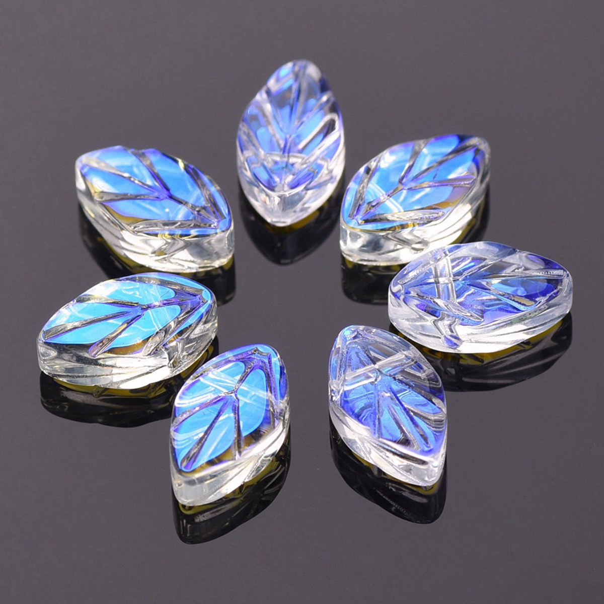 Jewelry Making Drill - 楕円形の葉の形をしたガラスビーズ,11x7mm,手作りのジュエリー,ドリルされたペンダント,DIY