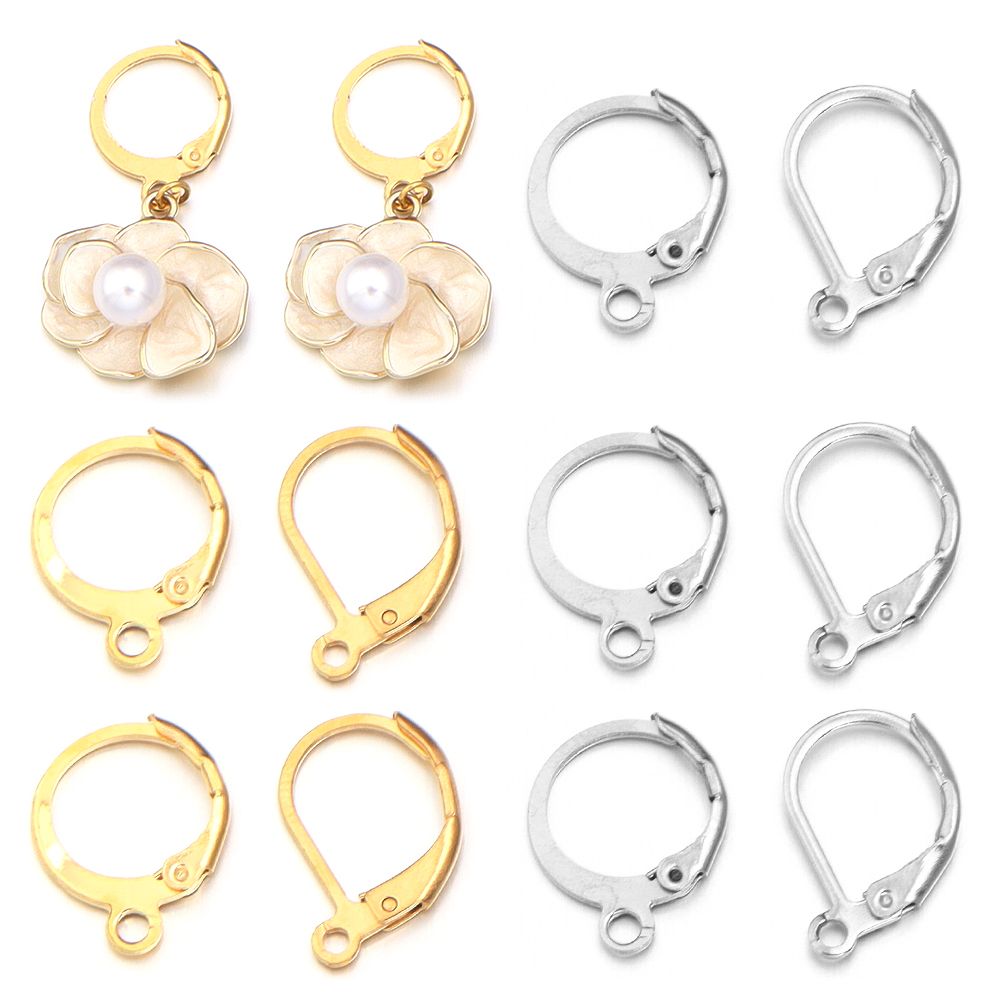 Jewelry Making Hobby - 20 ピース/ロットステンレス鋼耳フックラウンドイヤリングフックイヤーワイヤー DIY ジュエリーメイキング用イヤリング所見用品アクセサリー