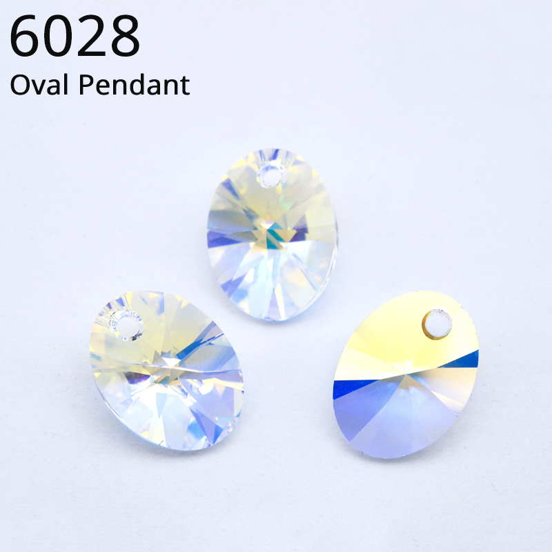 Jewelry Making At Home - ネックレス用楕円形ペンダントルーズラインストーン、オーストリアのオリジナルクリスタル、DIYジュエリー作り、家の装飾、6028
