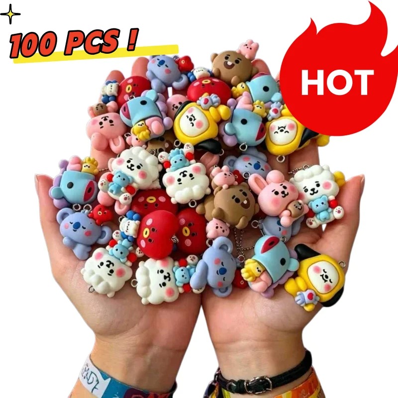 Jewelry Making Hobby - 7 個 BT21 樹脂漫画チャーム DIY アクセサリークラフト用品ジュエリー作成用イヤリングネックレスブレスレットペンダント電話デコ