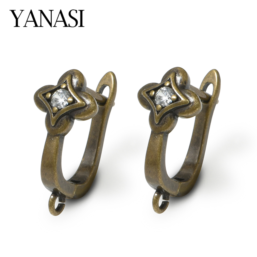 Jewelry Making Articles - 新しい 1 ペアアンティークブロンズ真鍮イヤリング器具フック DIY 女性ジュエリー作成用品アクセサリー卸売