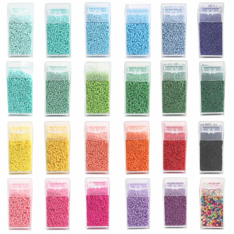 Seed Bead Tube - 1000/3000 個 2 ミリメートルチェコガラスシードビーズチューブ形状箱入りビーズアクセサリージュエリー作成 DIY ブレスレット材料サプライヤー