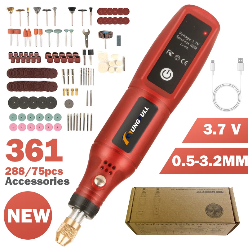 Jewelry Making Drill - USB充電式コードレス彫刻ペンワイヤレス電動ドリル回転ツールジュエリーガラス用 - ポータブルハンドヘルド彫刻機