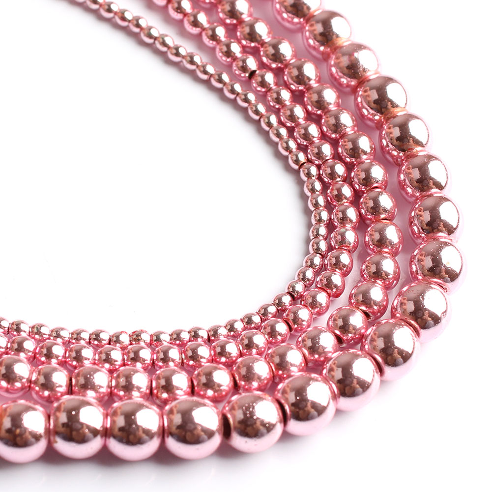 Seed Bead Tube - 天然ヘマタイトストーンビーズ,15インチ,ラウンド,天然ピンク,ジュエリー作り用,2/3/4/6/8/10mm,日曜大工のブレスレット,ネックレスアクセサリー,diy