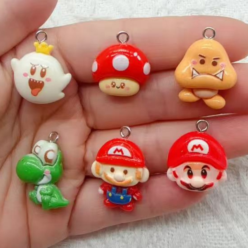 Jewelry Making Pendants - 10個入り樹脂製漫画ペンダント、DIYジュエリー製作イヤリング、キーホルダーアクセサリー