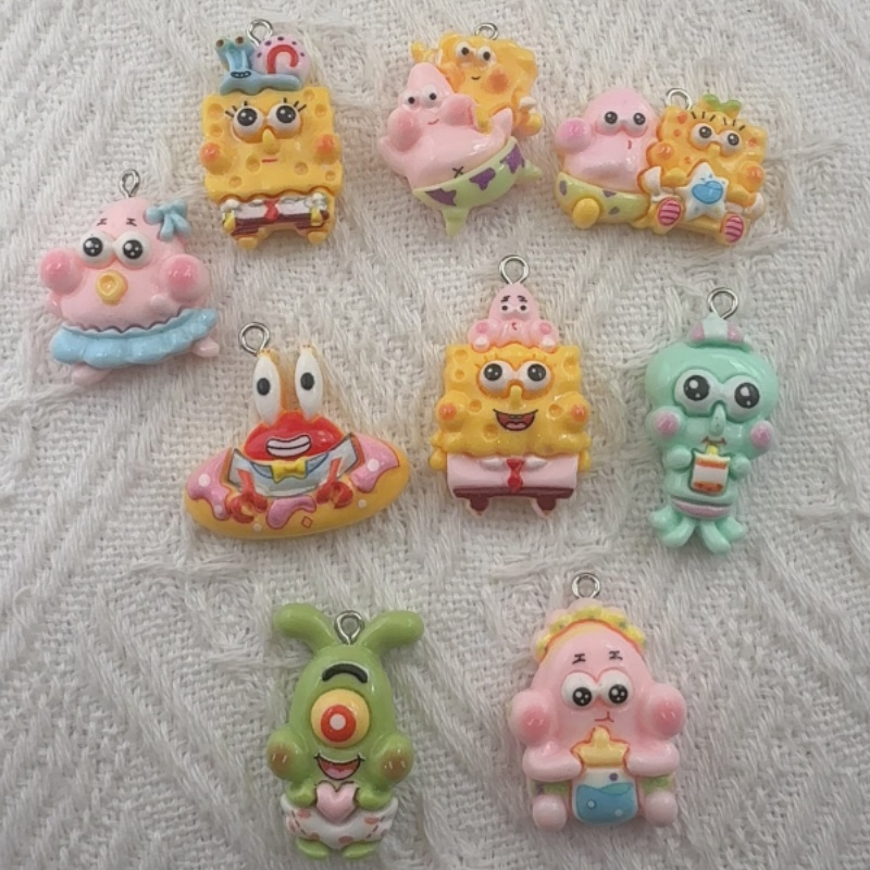 Jewelry Making Pendants - 10個入り漫画風樹脂ペンダント、DIYジュエリー製作イヤリング、キーホルダーアクセサリー