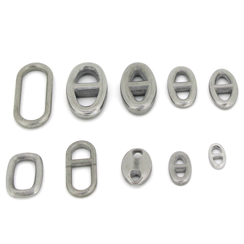 Jewelry Making Parts - 10 個のステンレス鋼の二重穴楕円形コネクタチャームジュエリー作成所見アクセサリー