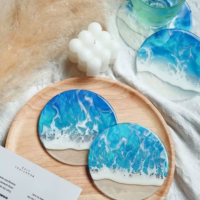 自分で作るための樹脂製の丸いコースター,ディスク型のトレイ, - Jewelry Making Table のレビューと価格