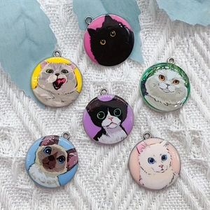 10 個漫画動物猫エナメルジュエリー作りかわいいぶら下げイヤ - Jewelry Making Pendants のレビューと価格