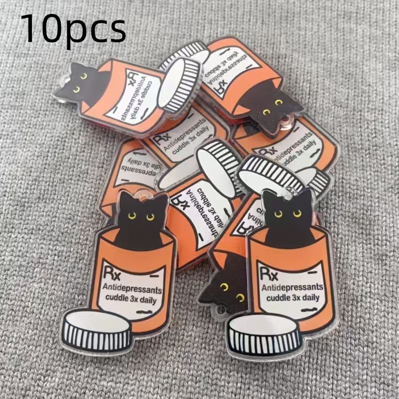 10個のアクリル製薬用猫ペンダント、DIYジュエリー作り用イ - Jewelry Making Pendants のレビューと価格