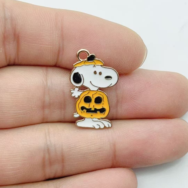 10 個かわいいハロウィン漫画子犬合金エナメルチャームカボチ - Jewelry Making Parts のレビューと価格