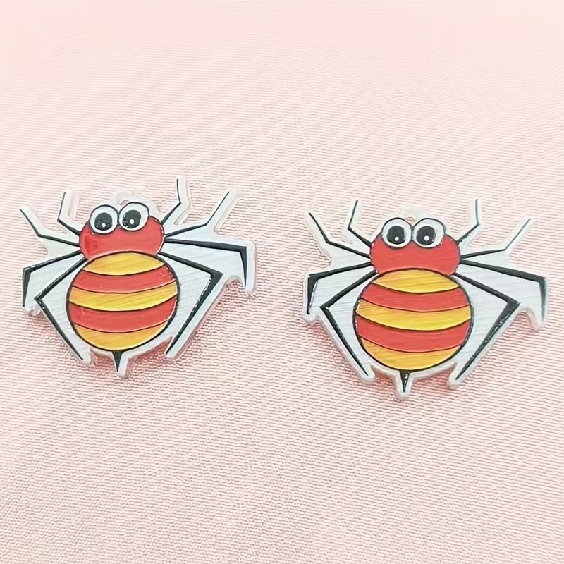 10個のアクリルハロウィンスパイダーペンダント、DIYジュエ - Jewelry Making Pendants のレビューと価格