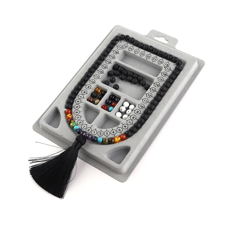 1PC グレー植毛ビーズボードブレスレットネックレスビーズオ - Jewelry Making Table のレビューと価格