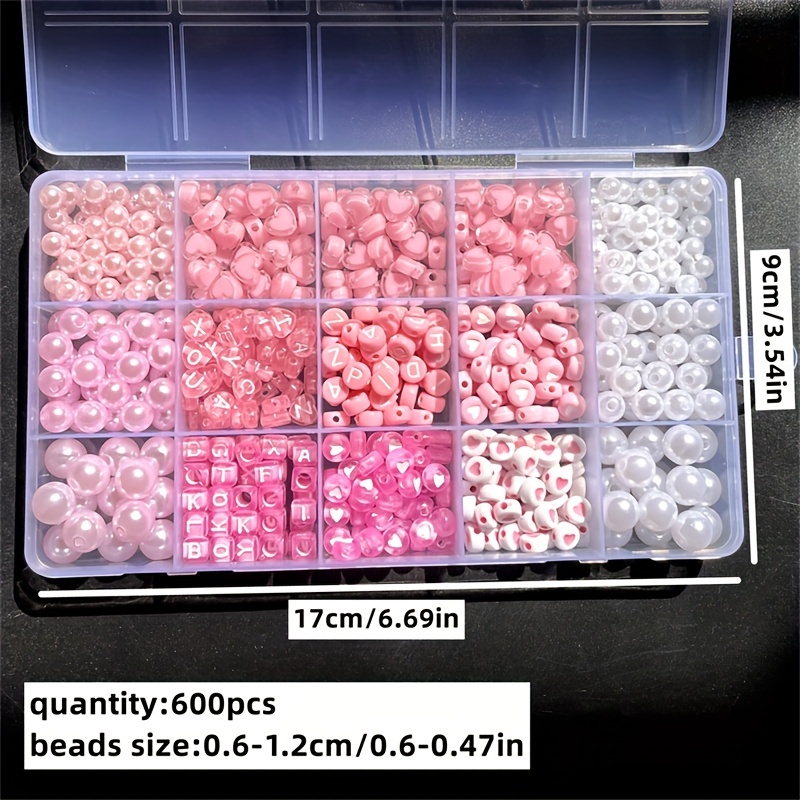 10個入りピンクアルファベットボックス、アクリルビーズ、手作 - Jewelry Making Diy Kit のレビューと価格