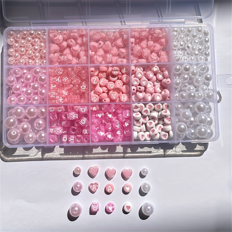 10個入りピンクアルファベットボックス、アクリルビーズ、手作 - Jewelry Making Diy Kit のレビューと価格