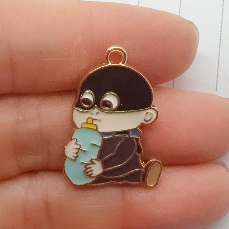 10個入り合金製ドリップオイル漫画ペンダント、DIYジュエリ - Jewelry Making Pendants のレビューと価格
