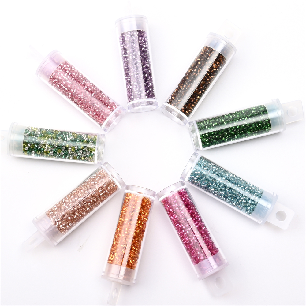2 ミリメートルシルバーカラー内側ミニ日本ビーズガラスクラフ - Seed Bead Tube のレビューと価格