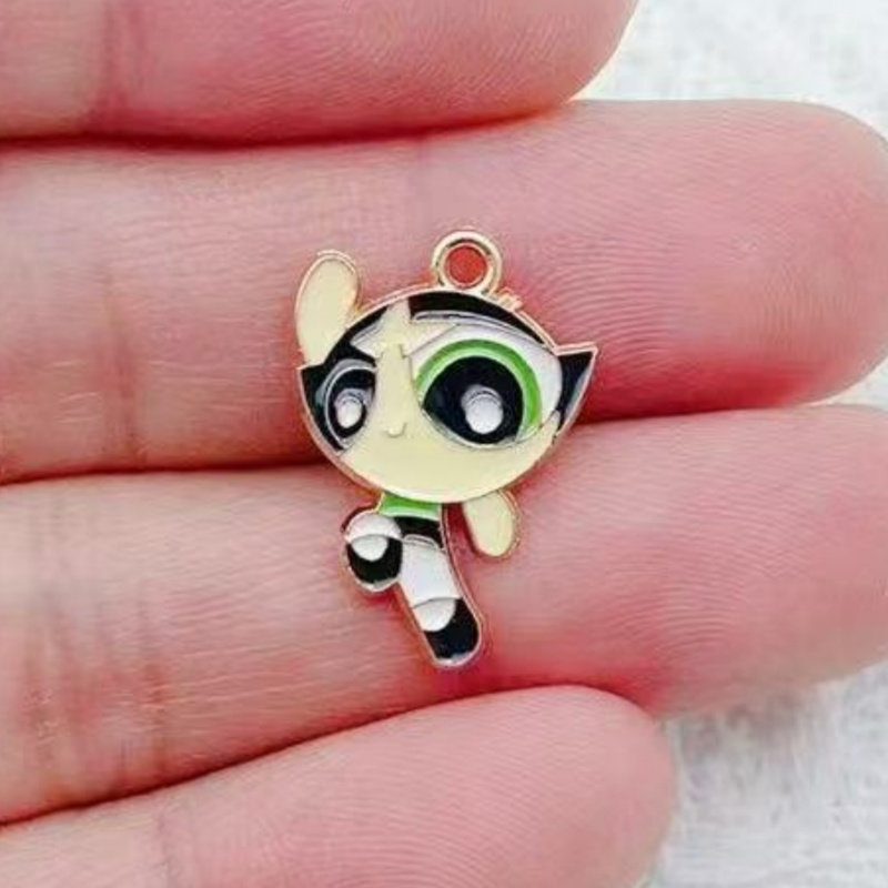 10個入り 合金製オイルドリップ漫画ガールペンダント、DIY - Jewelry Making Pendants のレビューと価格