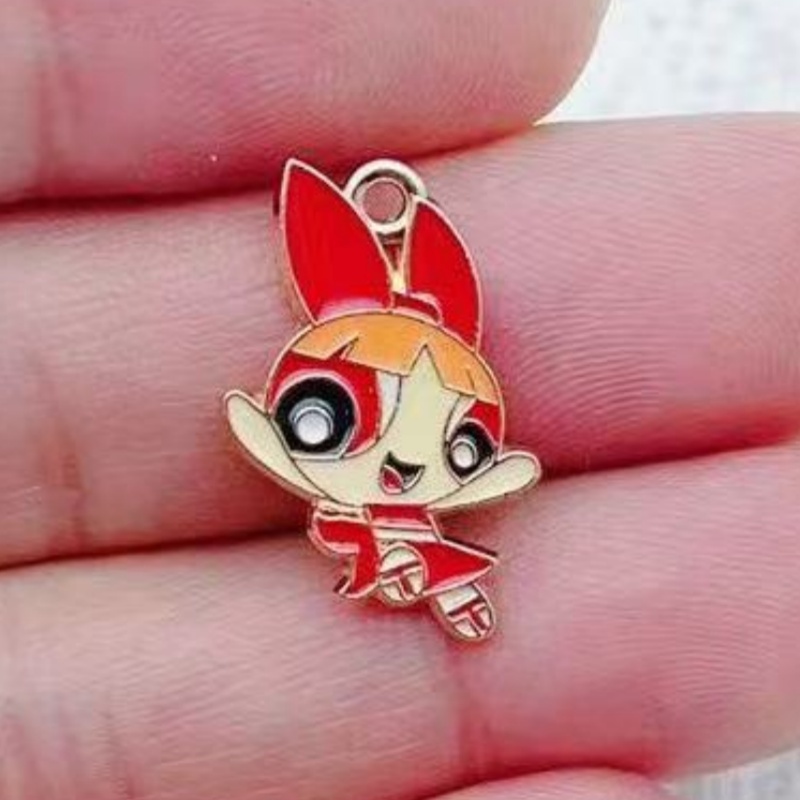 10個入り 合金製オイルドリップ漫画ガールペンダント、DIY - Jewelry Making Pendants のレビューと価格