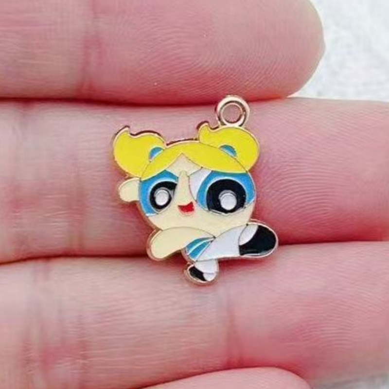 10個入り 合金製オイルドリップ漫画ガールペンダント、DIY - Jewelry Making Pendants のレビューと価格
