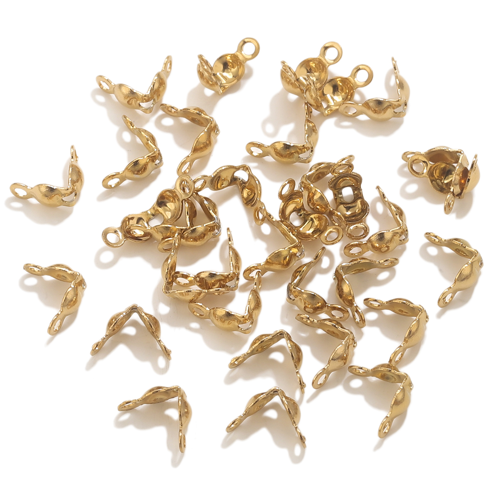 50個 PVD金メッキ ステンレス コネクター クラスプ ク - Jewelry Making Parts のレビューと価格