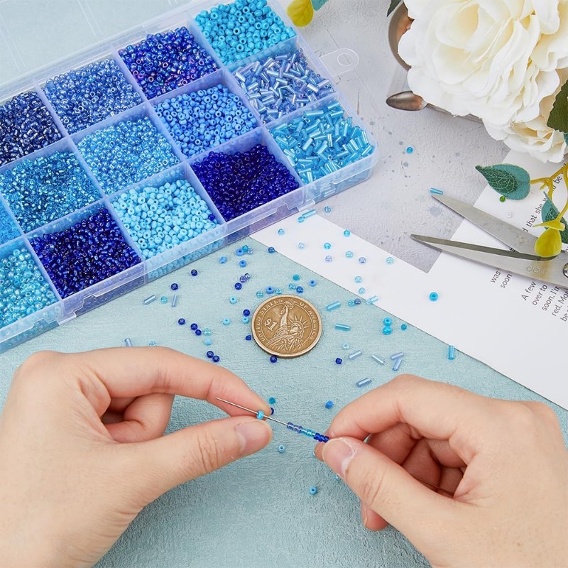 15000 個 15 スタイルブルーシードビーズベーキングペ - Seed Bead Tube のレビューと価格