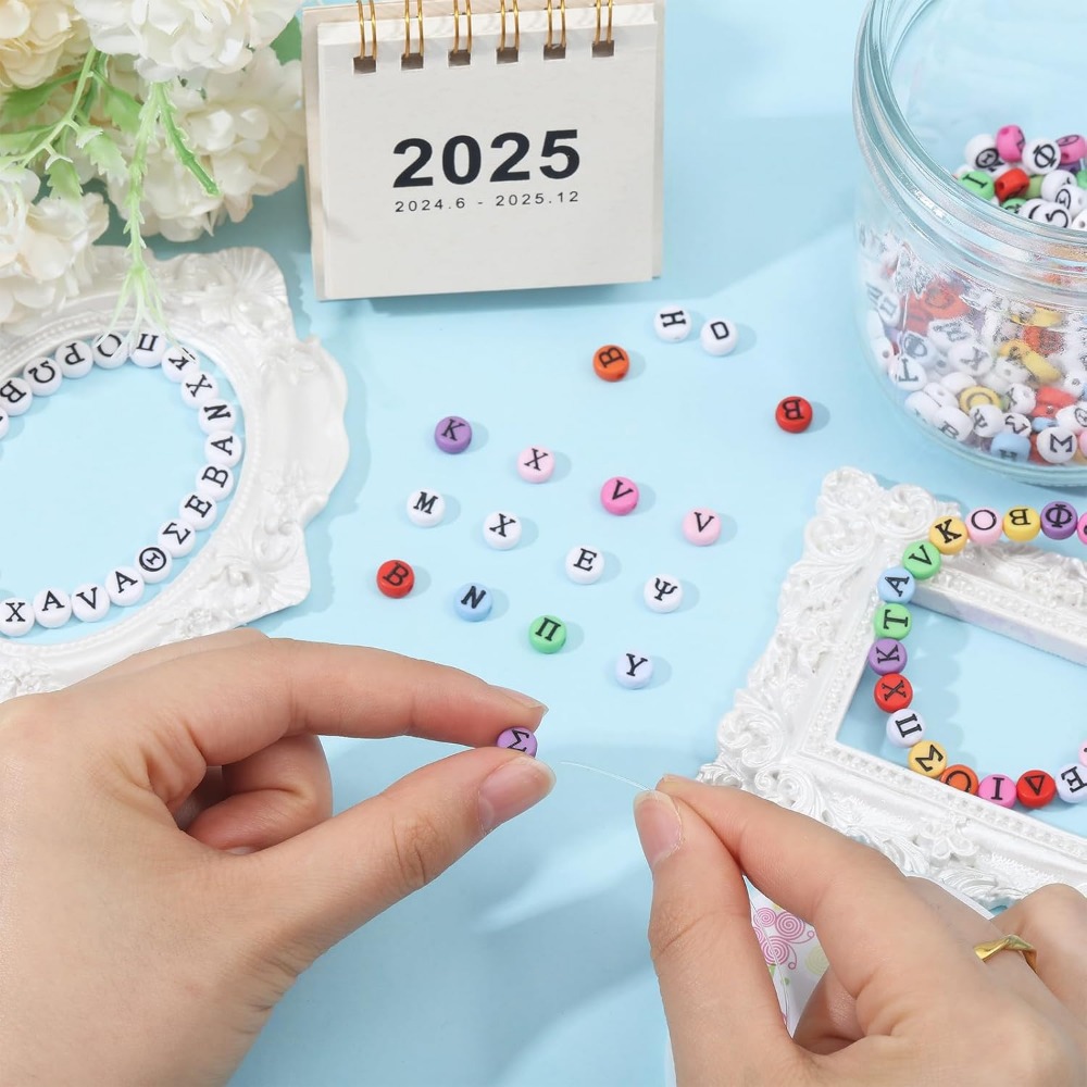 ジュエリー作り用のギリシャ文字ビーズ,ストレッチブレスレット - Jewelry Making Diy Kit のレビューと価格