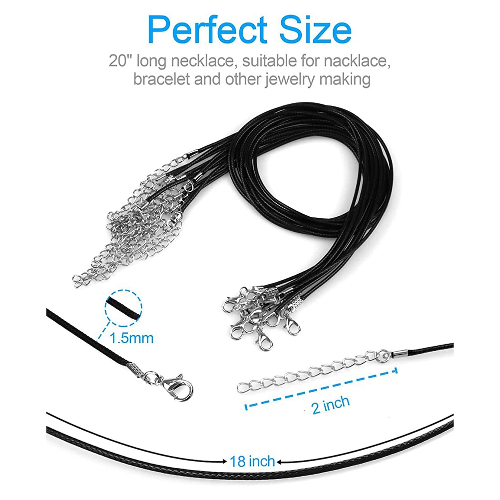 ABQR 24個入りコードネックレス、ペンダント用ワックスコ - Jewelry Making Pendants のレビューと価格