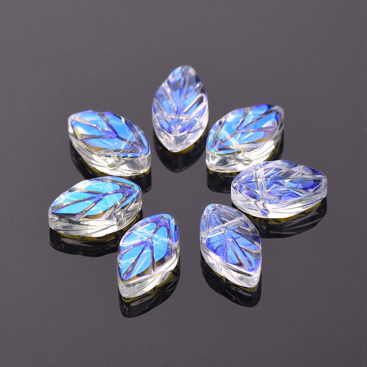 楕円形の葉の形をしたガラスビーズ,11x7mm,手作りのジュ - Jewelry Making Drill のレビューと価格