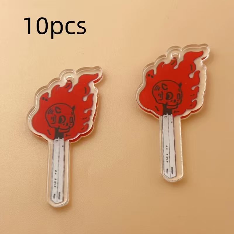 10個のアクリルスカルペンダント、DIYジュエリー作り、イヤ - Jewelry Making Pendants のレビューと価格