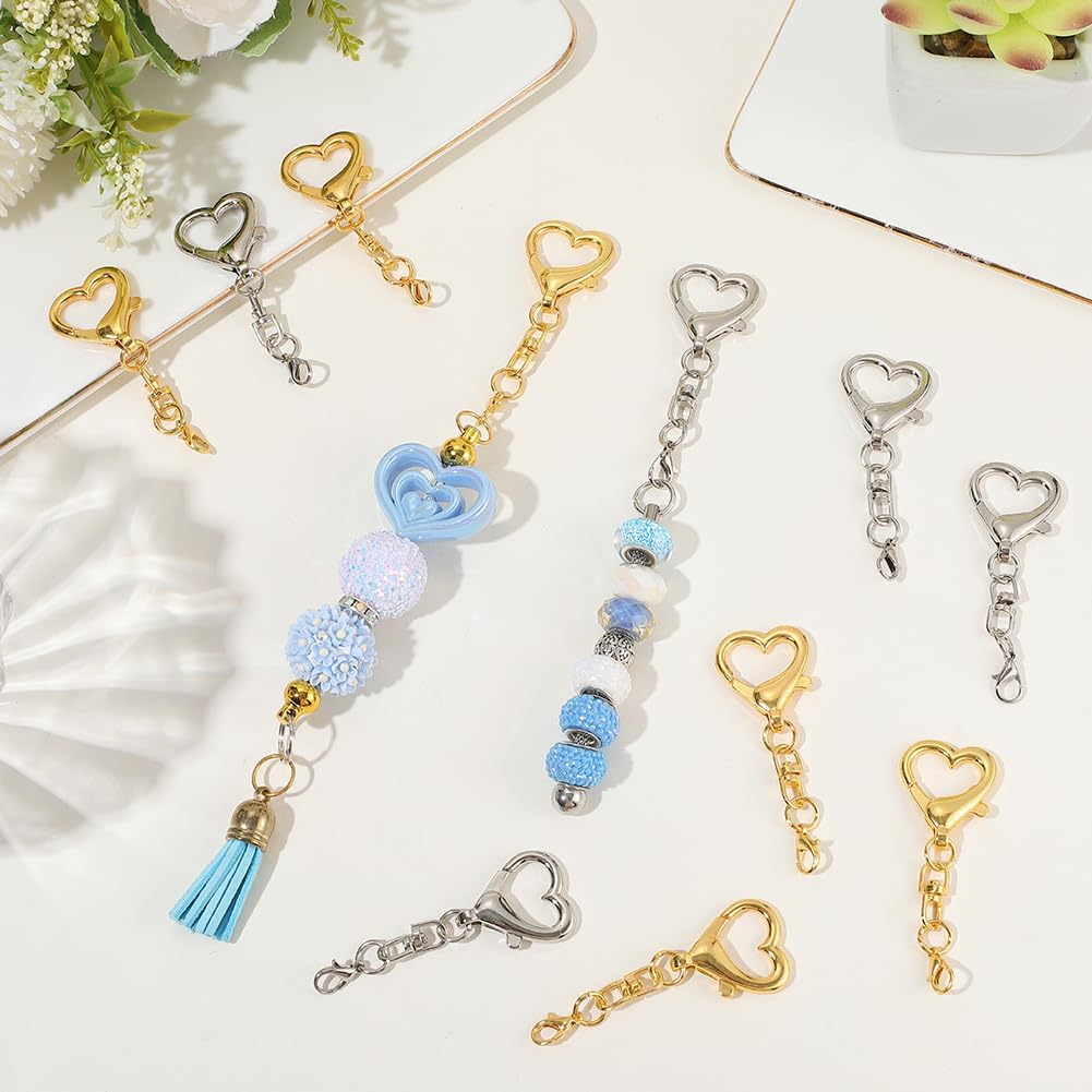 5/15/30個入り ハート型スイベルクラスプ スプリング式 - Jewelry Making Parts のレビューと価格