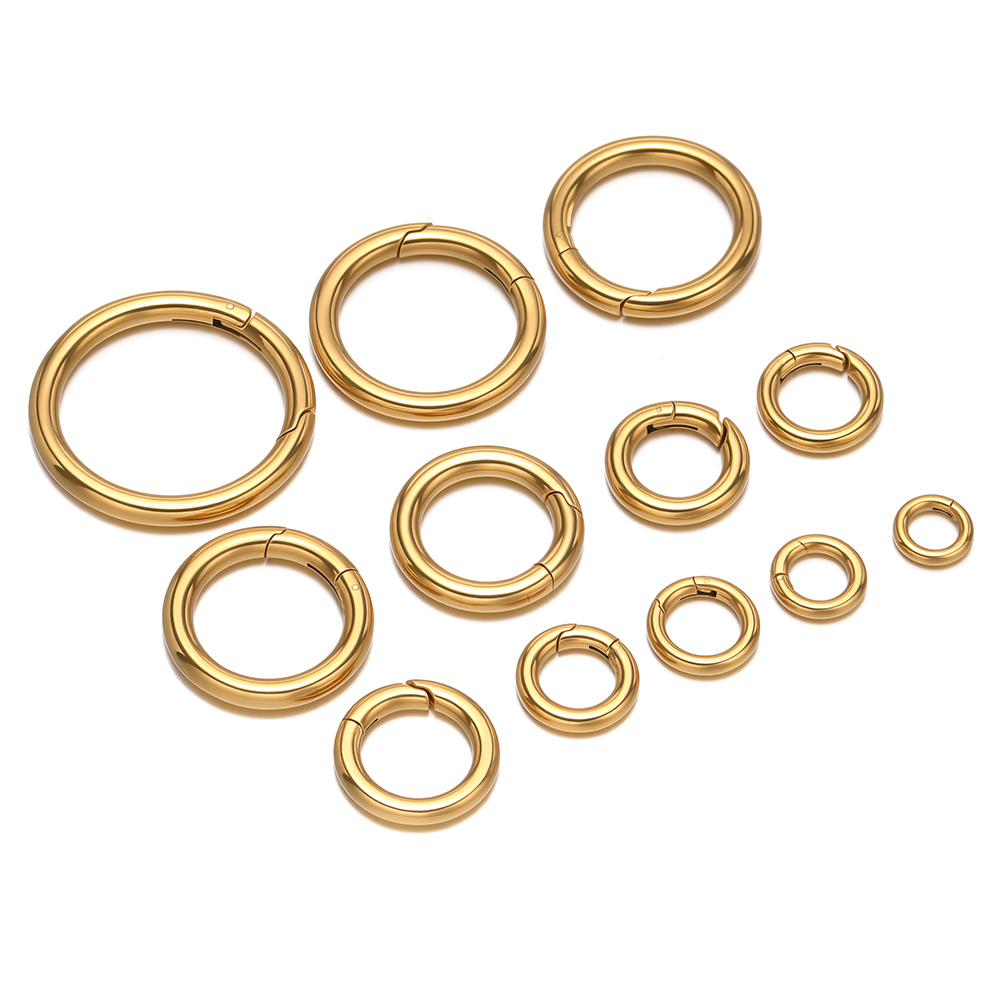 2個/ロット 丸型スプリングクラスプ ステンレス鋼 金メッキ - Jewelry Making Parts のレビューと価格