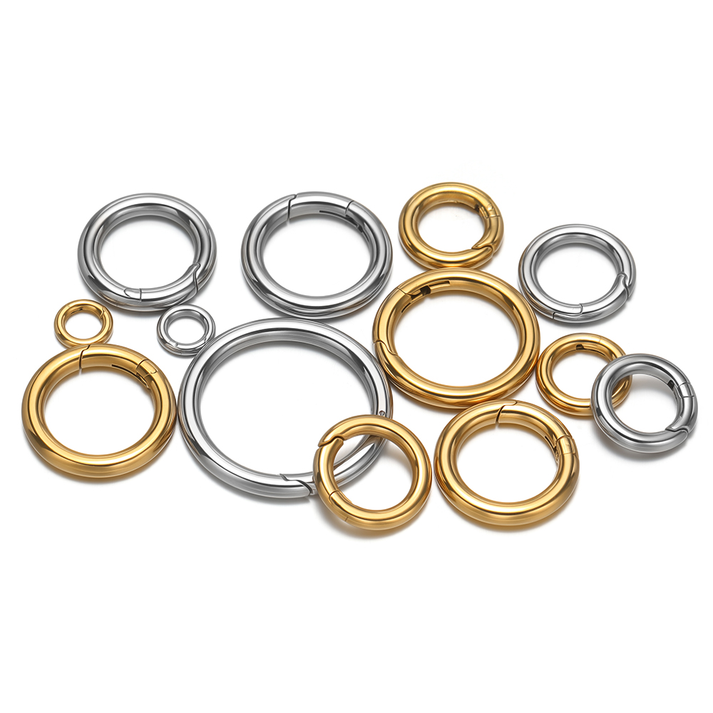 2個/ロット 丸型スプリングクラスプ ステンレス鋼 金メッキ - Jewelry Making Parts のレビューと価格