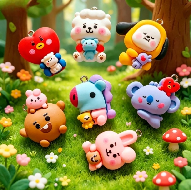 7 個 BT21 樹脂漫画チャーム DIY アクセサリークラ - Jewelry Making Hobby のレビューと価格