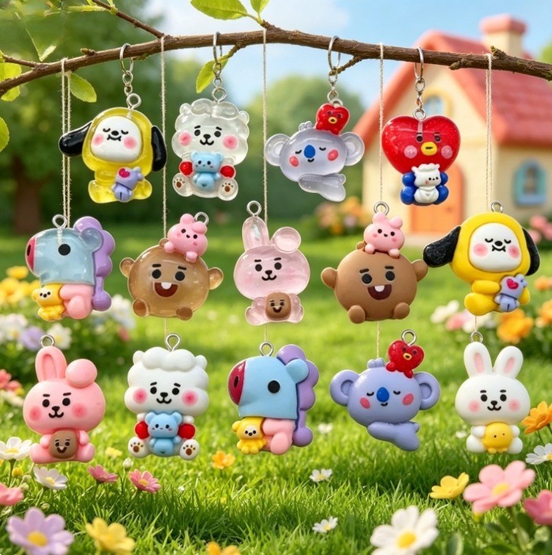 7 個 BT21 樹脂漫画チャーム DIY アクセサリークラ - Jewelry Making Hobby のレビューと価格