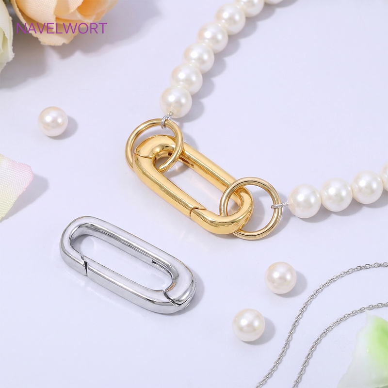 1/2/4個入り 18K金メッキオーバルスプリングクラスプ  - Jewelry Making Articles のレビューと価格