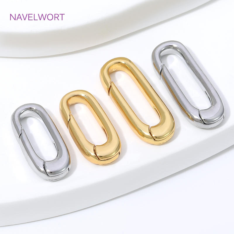 1/2/4個入り 18K金メッキオーバルスプリングクラスプ  - Jewelry Making Articles のレビューと価格