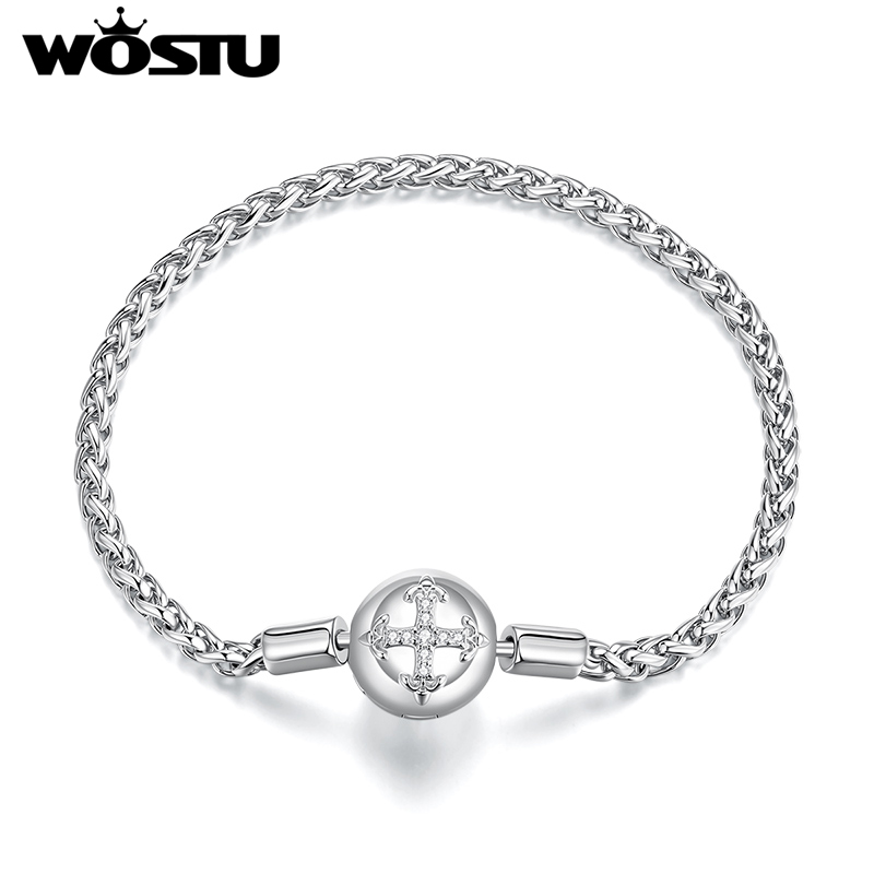 WOSTU プラチナメッキスパークリングジルコンクロスバング - Jewelry Making Singapore のレビューと価格