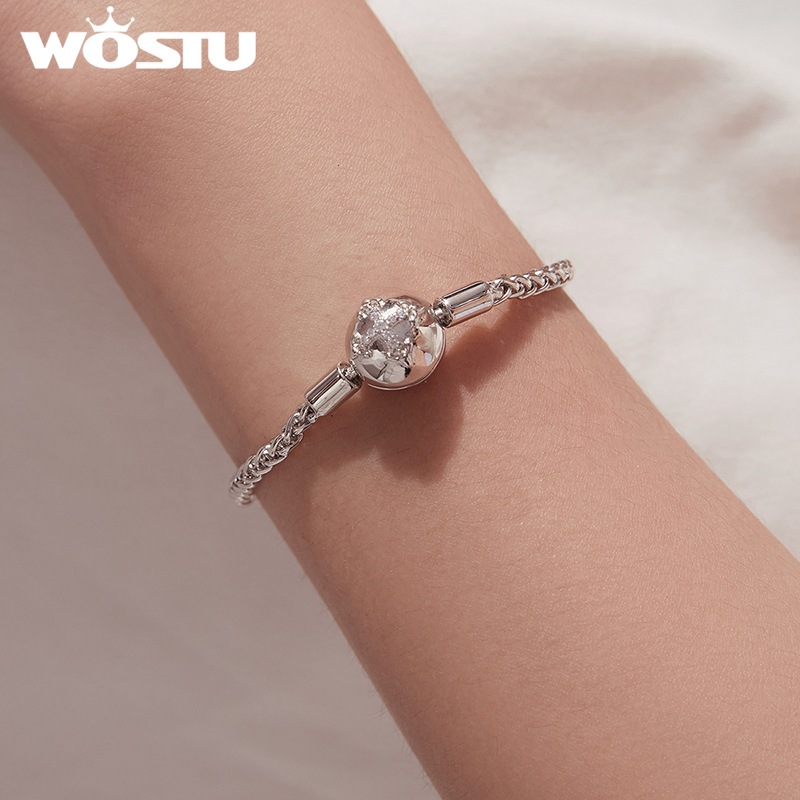 WOSTU プラチナメッキスパークリングジルコンクロスバング - Jewelry Making Singapore のレビューと価格