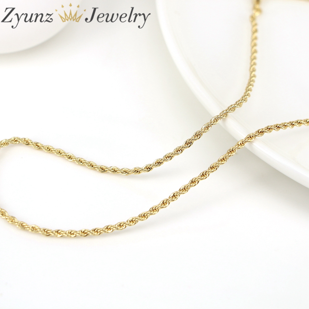 20個、ゴールドカラーメタルチェーンネックレス、女性用ツイス - Jewelry Making Singapore のレビューと価格