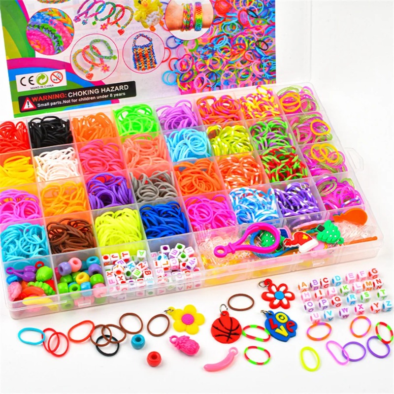 4300個以上+32色の鮮やかなカラーゴムバンド詰め合わせ  - Jewelry Making Diy Kit のレビューと価格