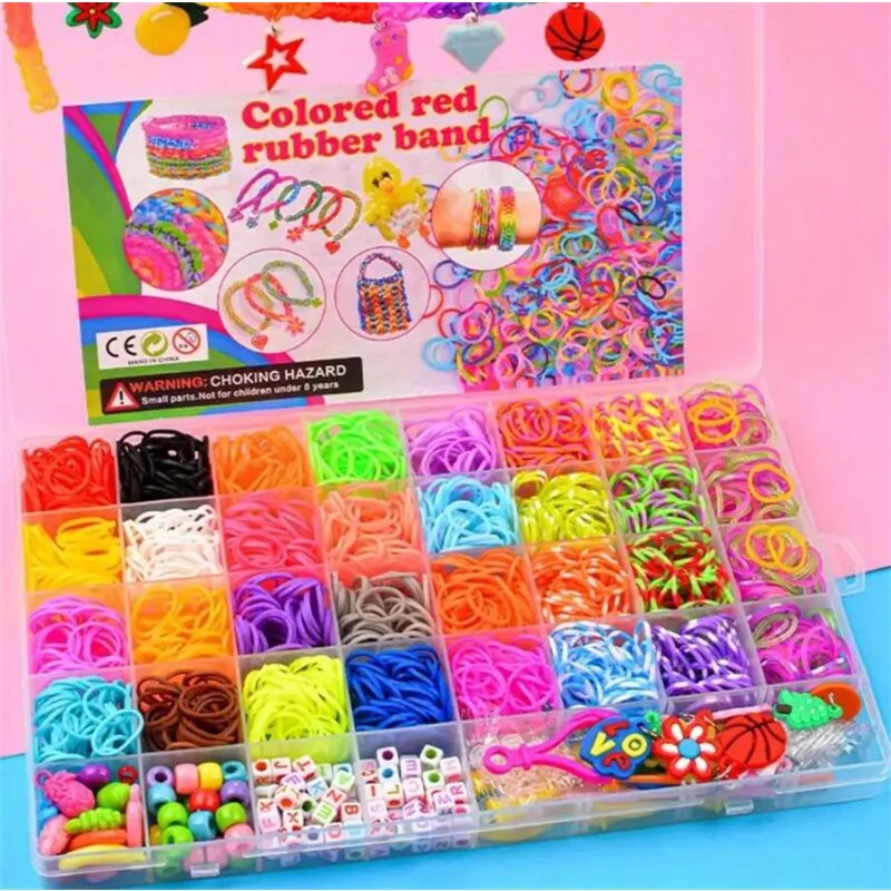 4300個以上+32色の鮮やかなカラーゴムバンド詰め合わせ  - Jewelry Making Diy Kit のレビューと価格