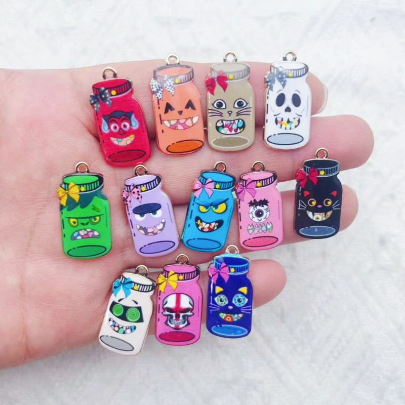 12個の合金プリントボトルペンダント、DIYジュエリー作り用 - Jewelry Making Pendants のレビューと価格