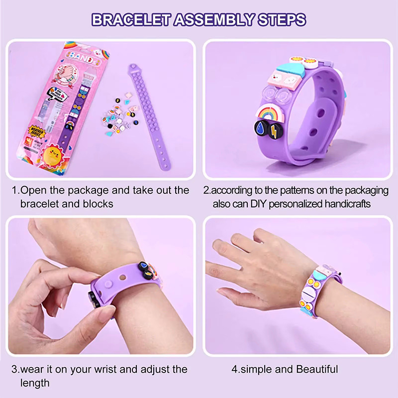 6 ピース/セット子供ビルディングブロックドットブレスレット - Jewelry Making Diy Kit のレビューと価格