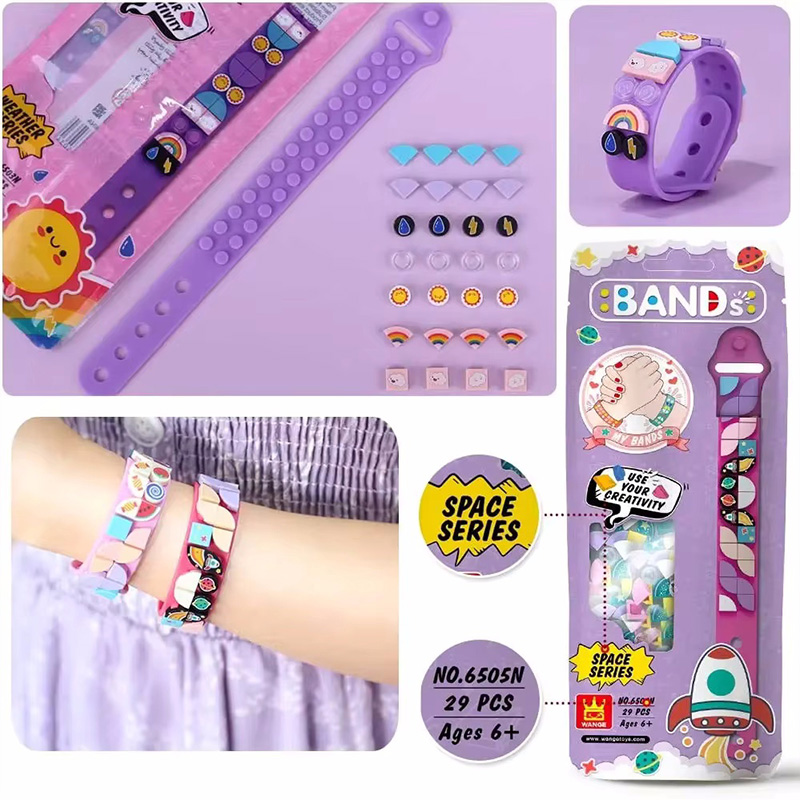 6 ピース/セット子供ビルディングブロックドットブレスレット - Jewelry Making Diy Kit のレビューと価格
